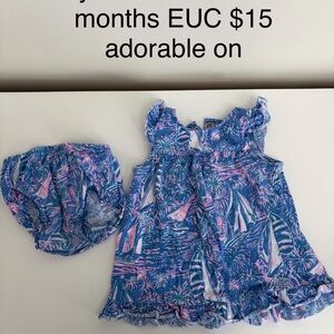 Lilly Pulitzer Blue and Pink Kids Matching Set